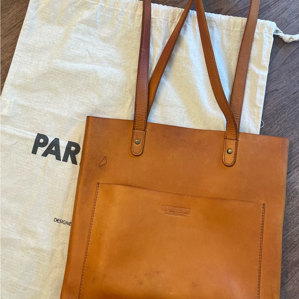 Parker Clay “Caroline” Large Leather Tote Shoulder  Bag